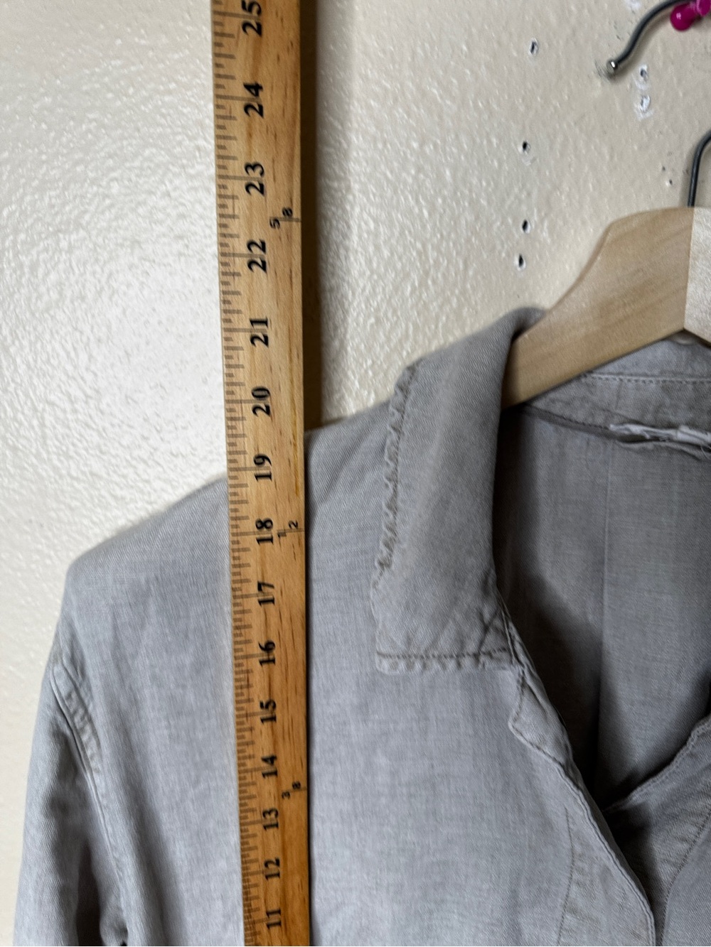 Splendid Collection Jacket Women Medium Gray Linen Blend Utility Drawstring Hem - Picture 6 of 8